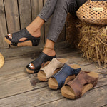 Emmie | Studded Slip-On Wedge Sandals with Cut-Outs