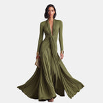 Sophie | Draped V-Neck Maxi Dress