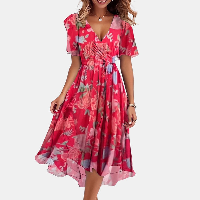 Sophie | Elegant Asymmetric Hem Summer Dress