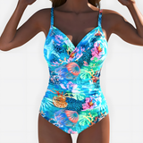 Sophisticated Swimsuit in Turquoise Coral Reef