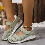 Eliana | Perforated Mary Jane Shoes with a Wedge Sole