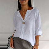 Valentina | Button-Up V-Neck Blouse