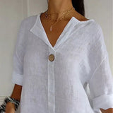 Valentina | Button-Up V-Neck Blouse