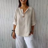 Valentina | Button-Up V-Neck Blouse