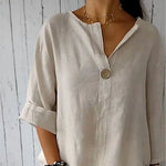 Valentina | Button-Up V-Neck Blouse