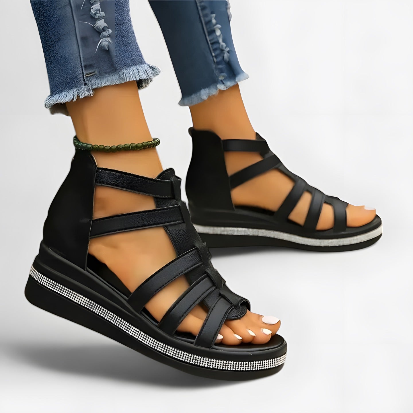 Rosie | Women's Lightweight Sandals Black, photo studio
