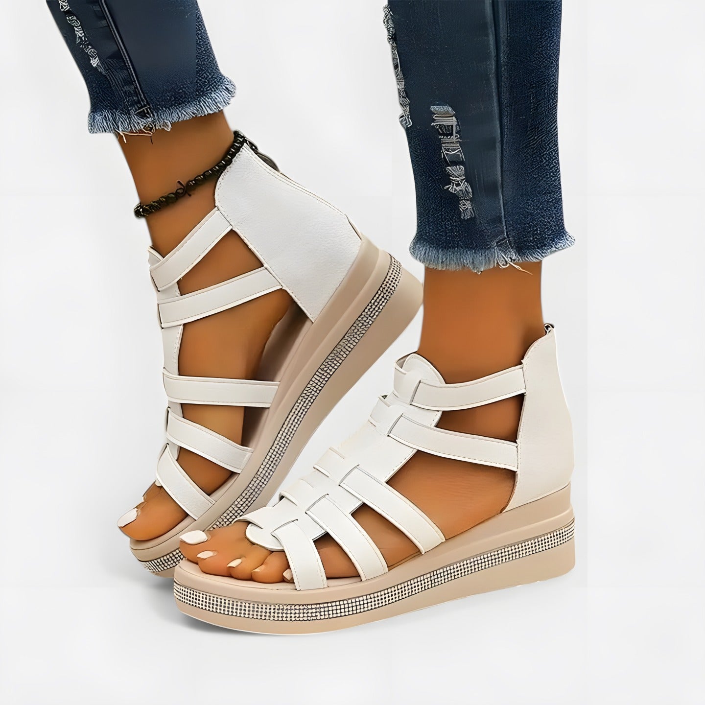 Rosie | Women's Lightweight Sandals White, photo studio