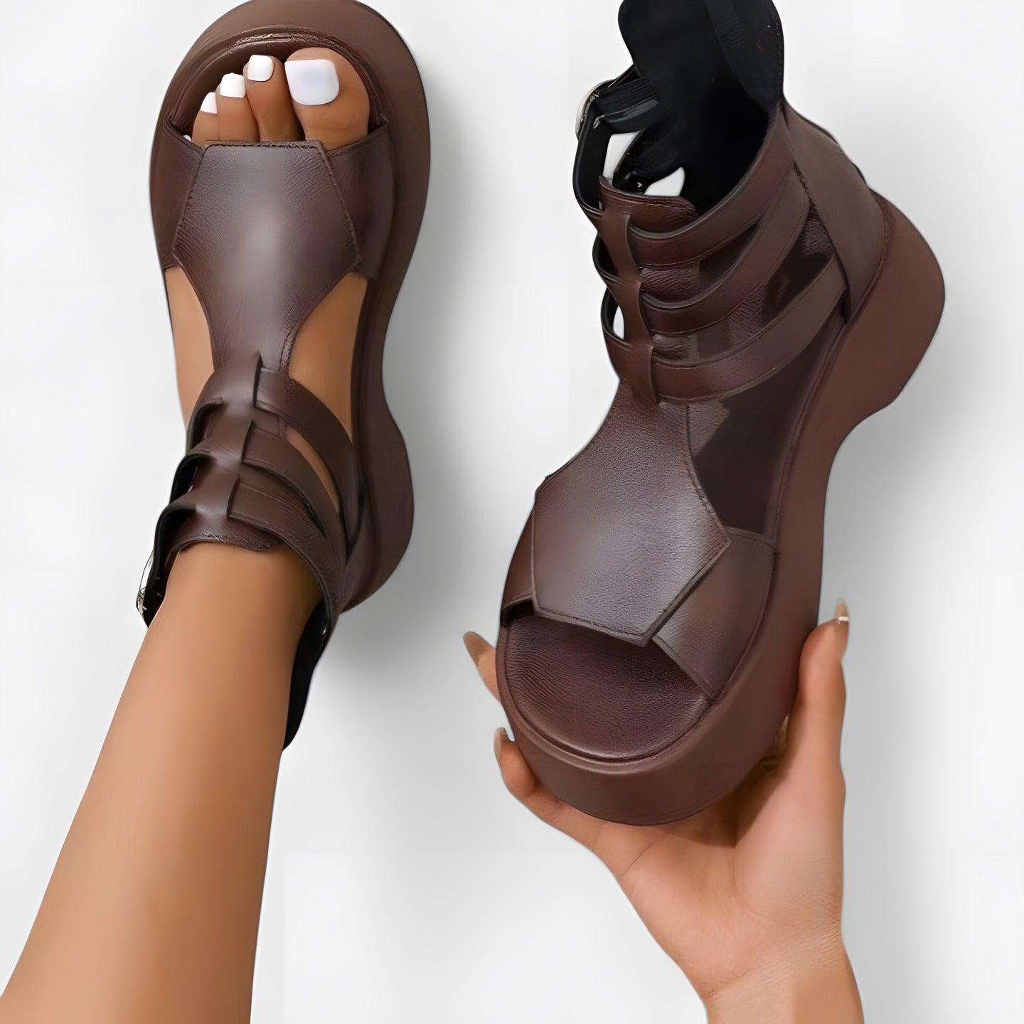Allegra | Women's Orthopaedic Sandals Brown, photo studio