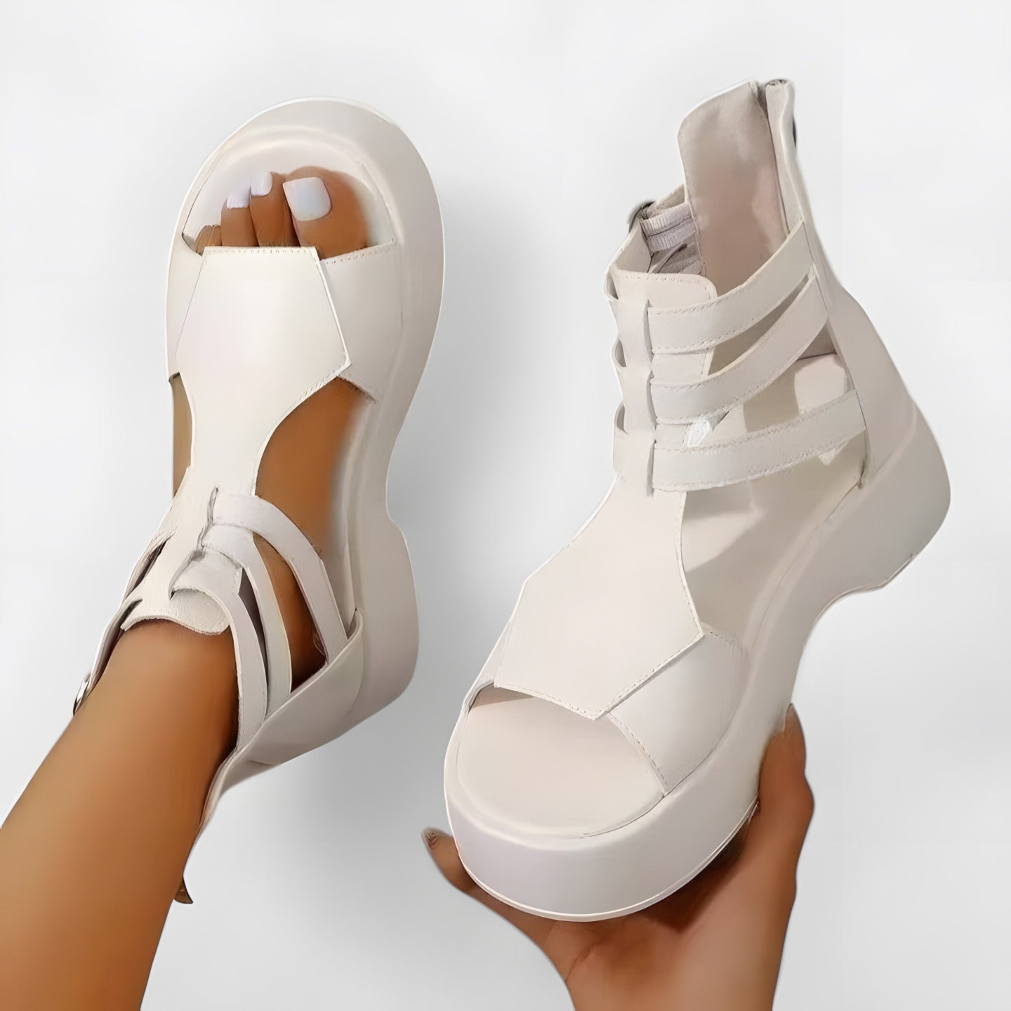 Allegra | Women's Orthopaedic Sandals White, photo studio