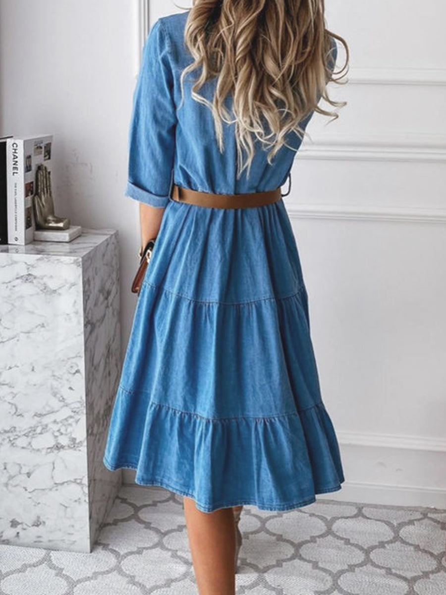 Relaxed Denim Midi Dress