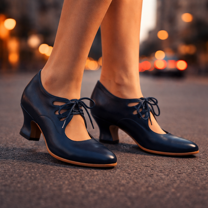 Talia | Laced Heels with Cut-Out Sides and an Almond Toe