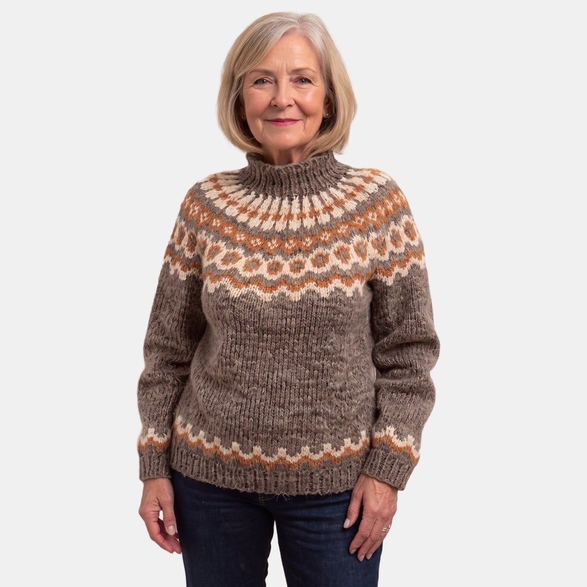 Terracotta Nordic Jumper Khaki, studio photo
