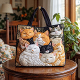 Tilda | Quilted Tote Bag with a Pile of Sleeping Cats