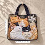 Tilda | Quilted Tote Bag with a Pile of Sleeping Cats
