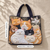 Tilda | Quilted Tote Bag with a Pile of Sleeping Cats