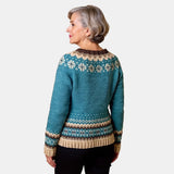 Turquoise Nordic Cardigan