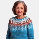 Turquoise Zigzag Nordic Jumper
