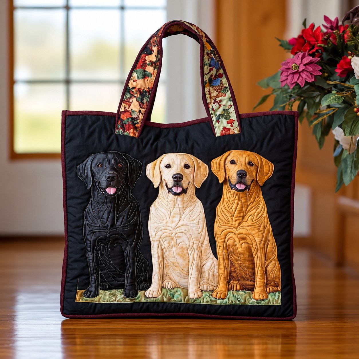 Handcrafted Bag - Three Labradors