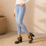 Flora | Crisscross Platform Mary Jane Heels
