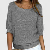Purple Three-Quarter Sleeve Jumper