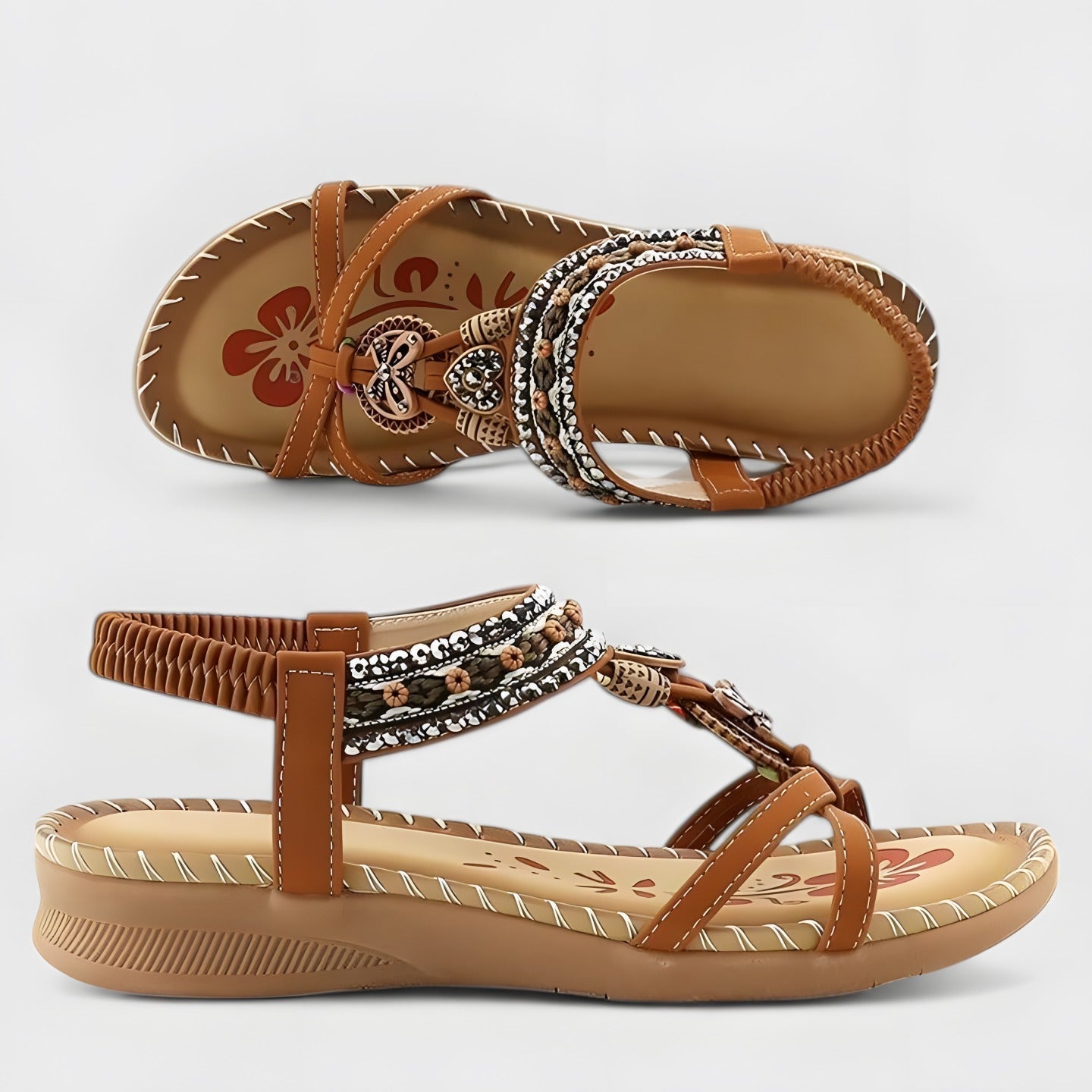 Jayla | Women's Comfortable Orthopaedic Sandals Brown, photo studio