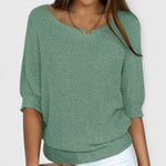 Purple Three-Quarter Sleeve Jumper