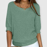 Purple Three-Quarter Sleeve Jumper