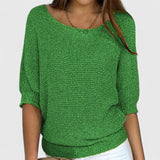 Purple Three-Quarter Sleeve Jumper