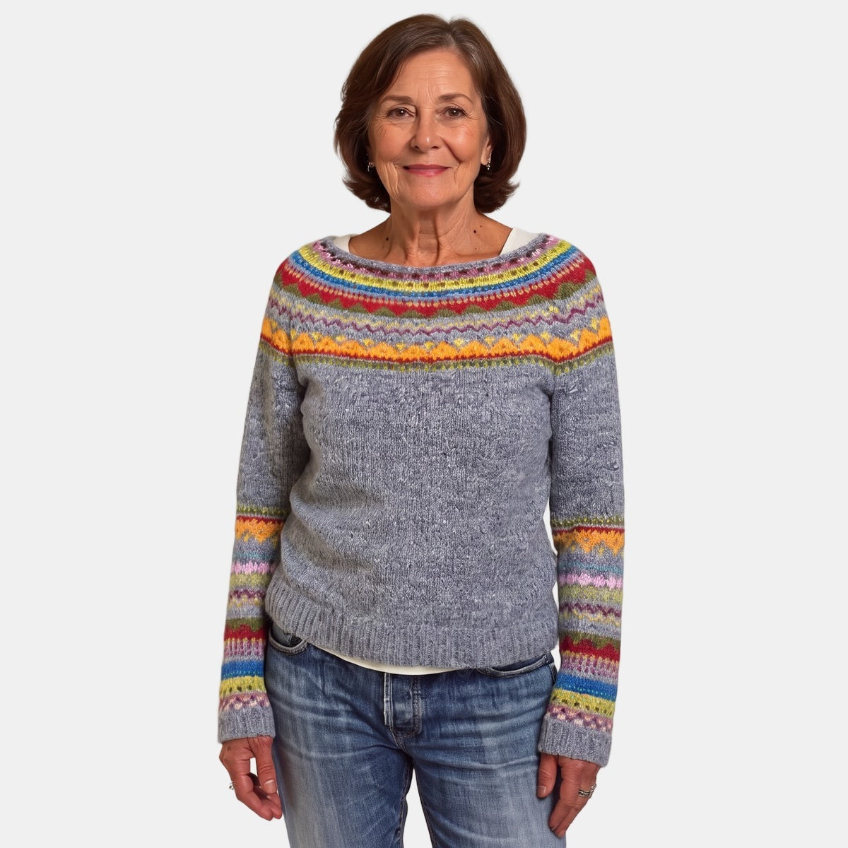 Warm Stripe Nordic Jumper