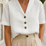 Jolene | Short-Sleeve Collared Blouse