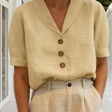 Jolene | Short-Sleeve Collared Blouse