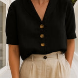 Jolene | Short-Sleeve Collared Blouse