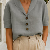 Jolene | Short-Sleeve Collared Blouse