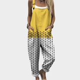 Zoey | Women's Graphic Contrast Polka Dot Overalls