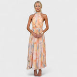 Priscilla | Floral Halter-Neck Dress