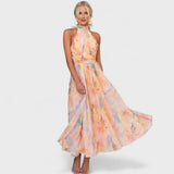 Priscilla | Floral Halter-Neck Dress